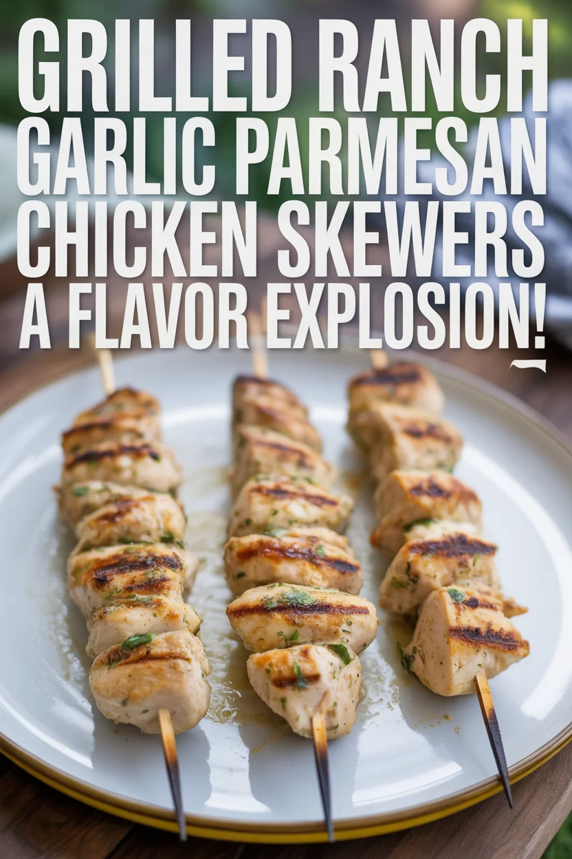 Grilled Ranch Garlic Parmesan Chicken Skewers – A Flavor Explosion!