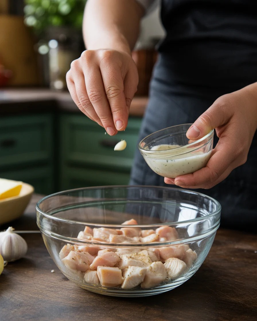 Grilled Ranch Garlic Parmesan Chicken Skewers