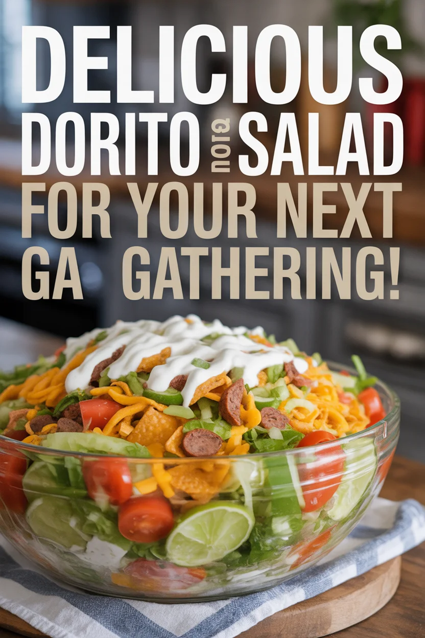 Pinterest style image of Dorito Taco Salad