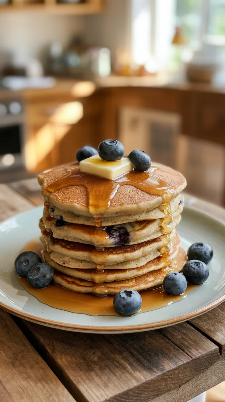 Blueberry Flax Pancakes Blueberry Flax Pancakes