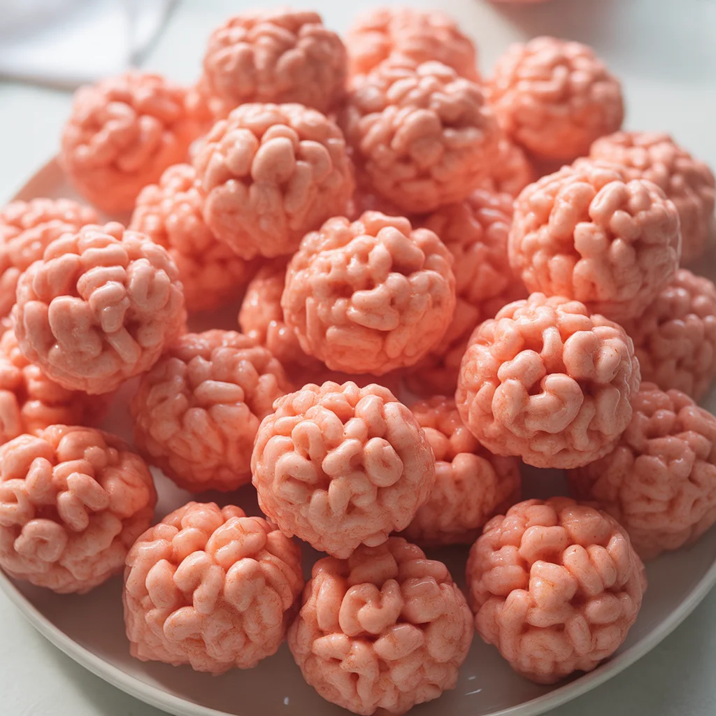 Spooky Marshmallow Rice Bubbles Halloween Brains Delight