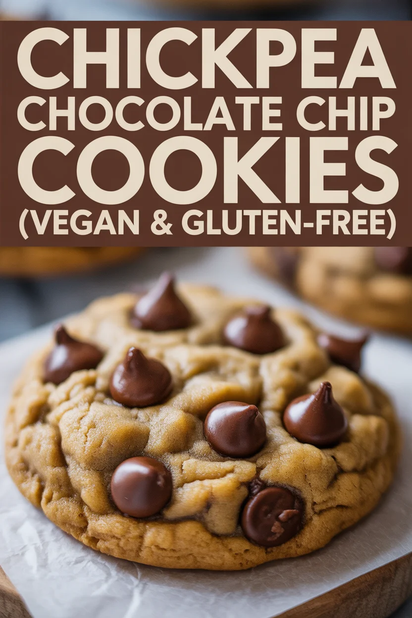 Chickpea Chocolate Chip Cookies; (Vegan & Gluten-Free)