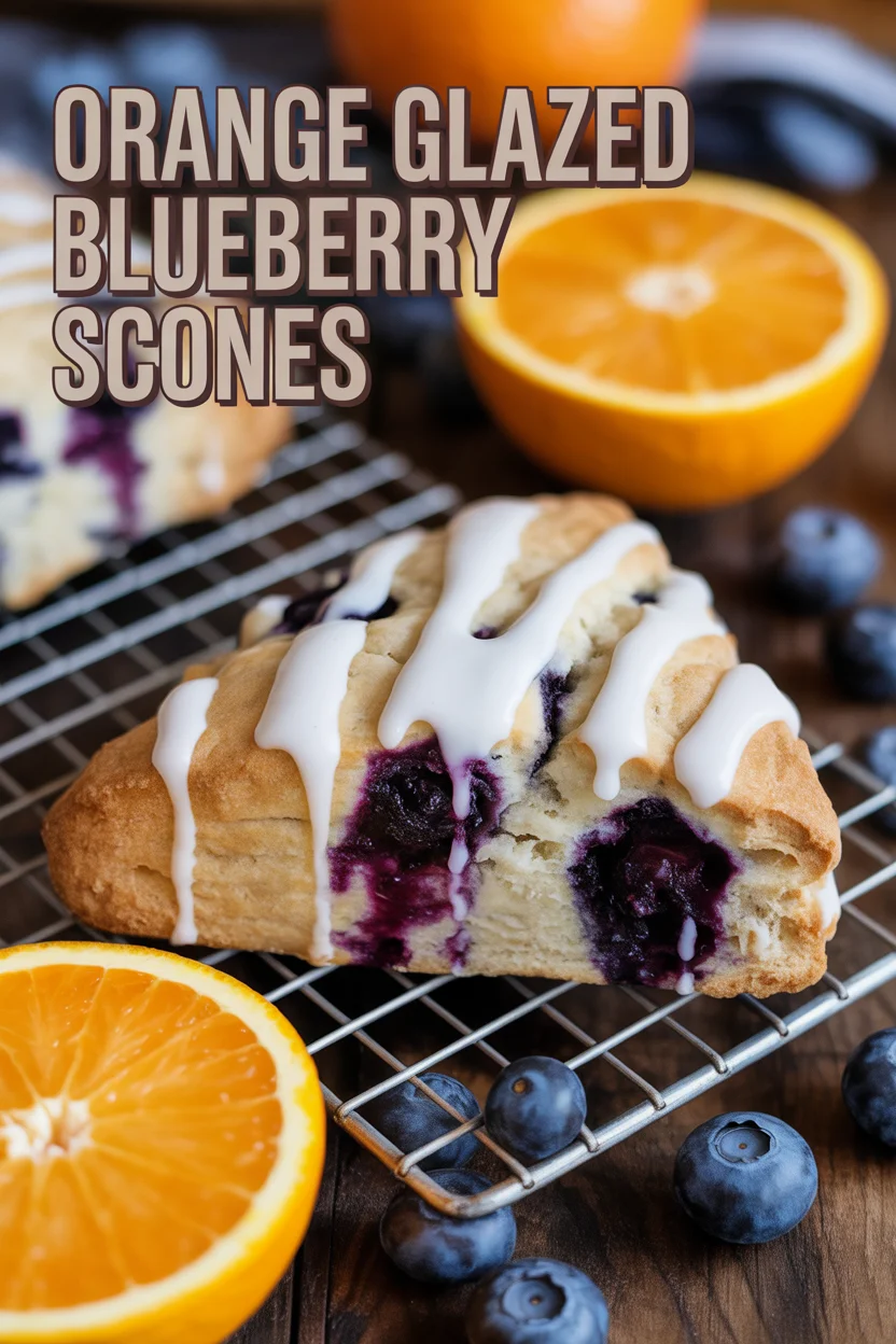 Orange Glazed Blueberry Scones