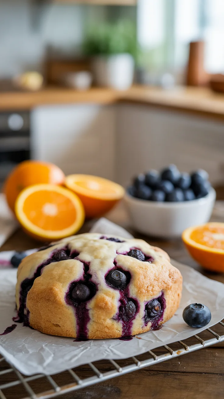 Orange Glazed Blueberry Scones