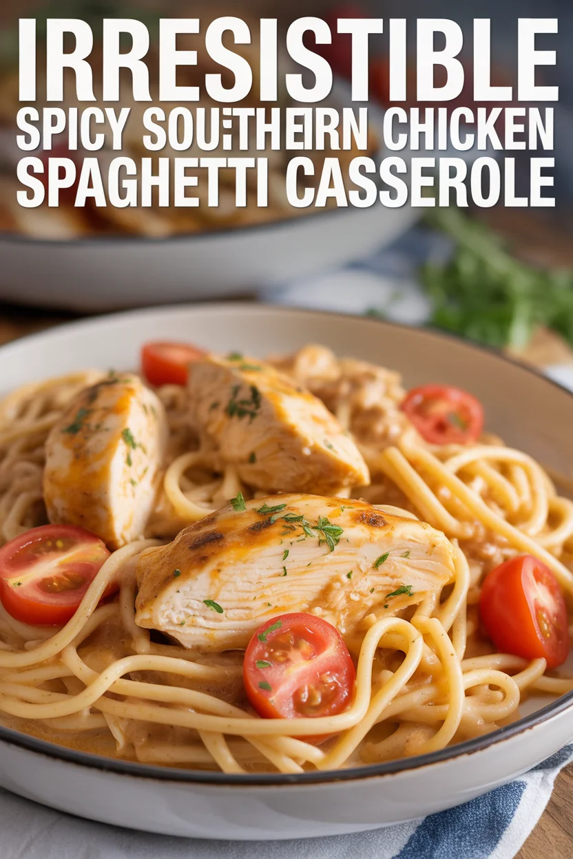Irresistible Spicy Southern Chicken Spaghetti Casserole