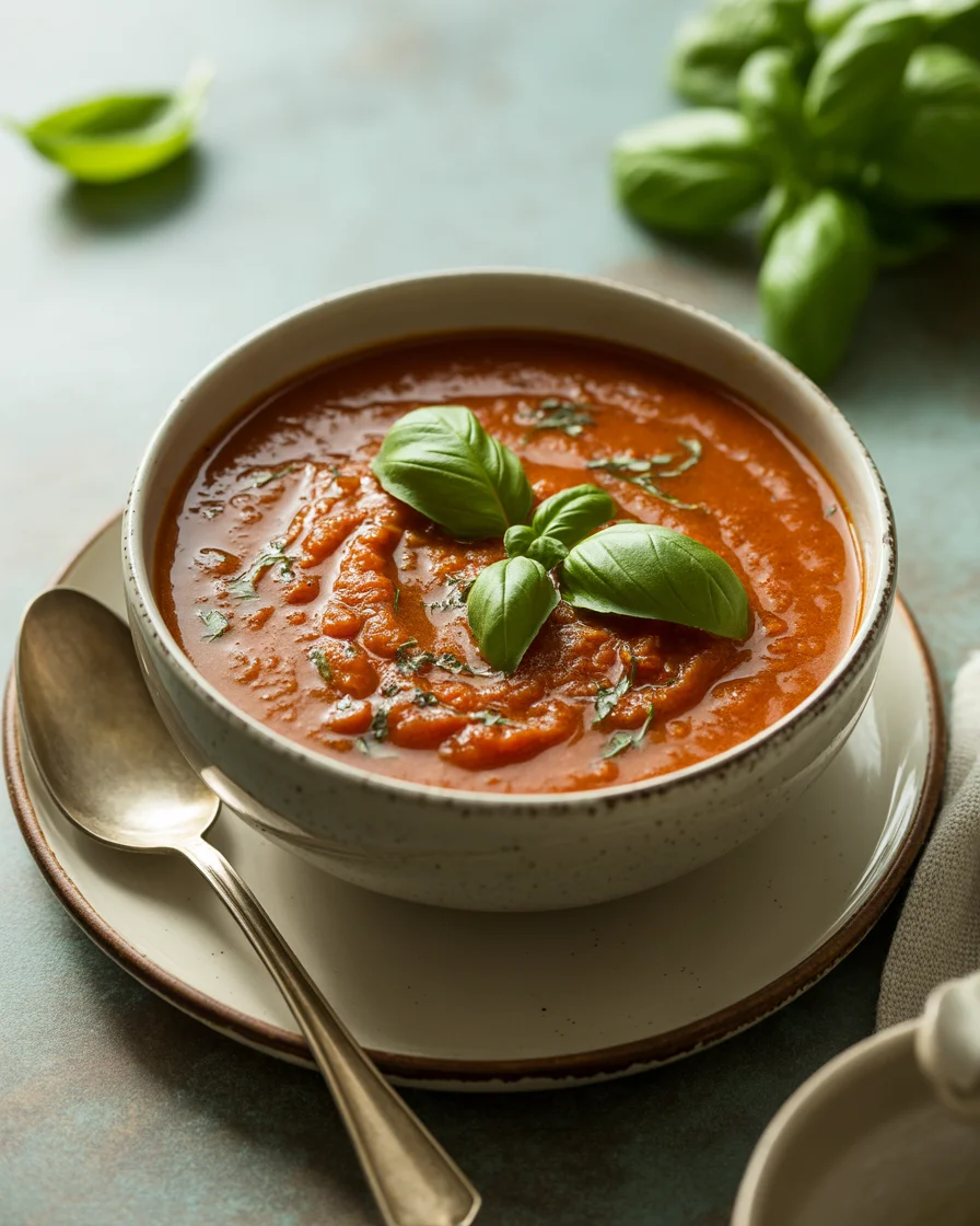 Deliciously Simple Roasted Tomato Basil Soup to Savor