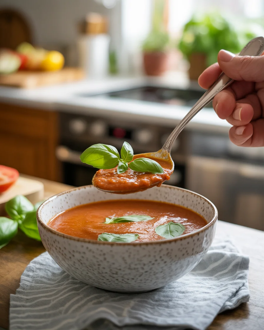 Deliciously Simple Roasted Tomato Basil Soup to Savor
