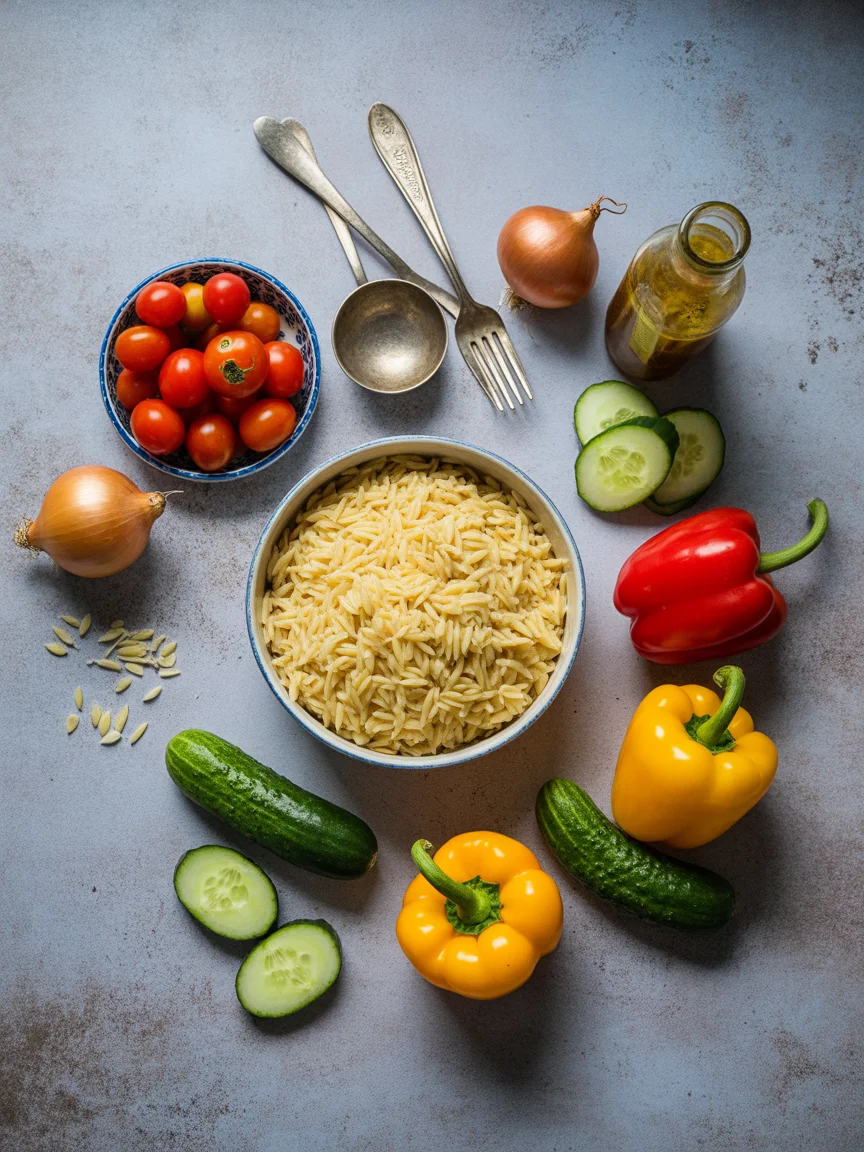 Rainbow Orzo Salad