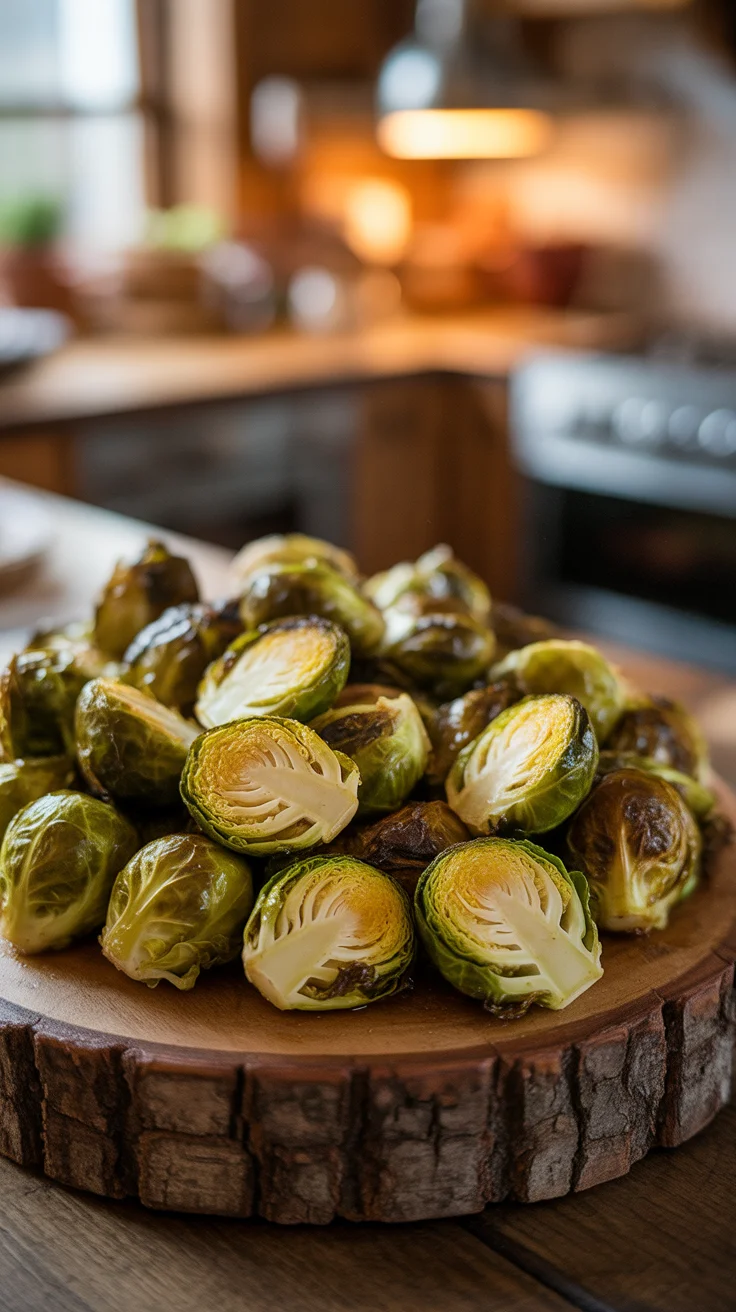 Homemade Roasted Brussels Sprouts with Garlic & Parmesan