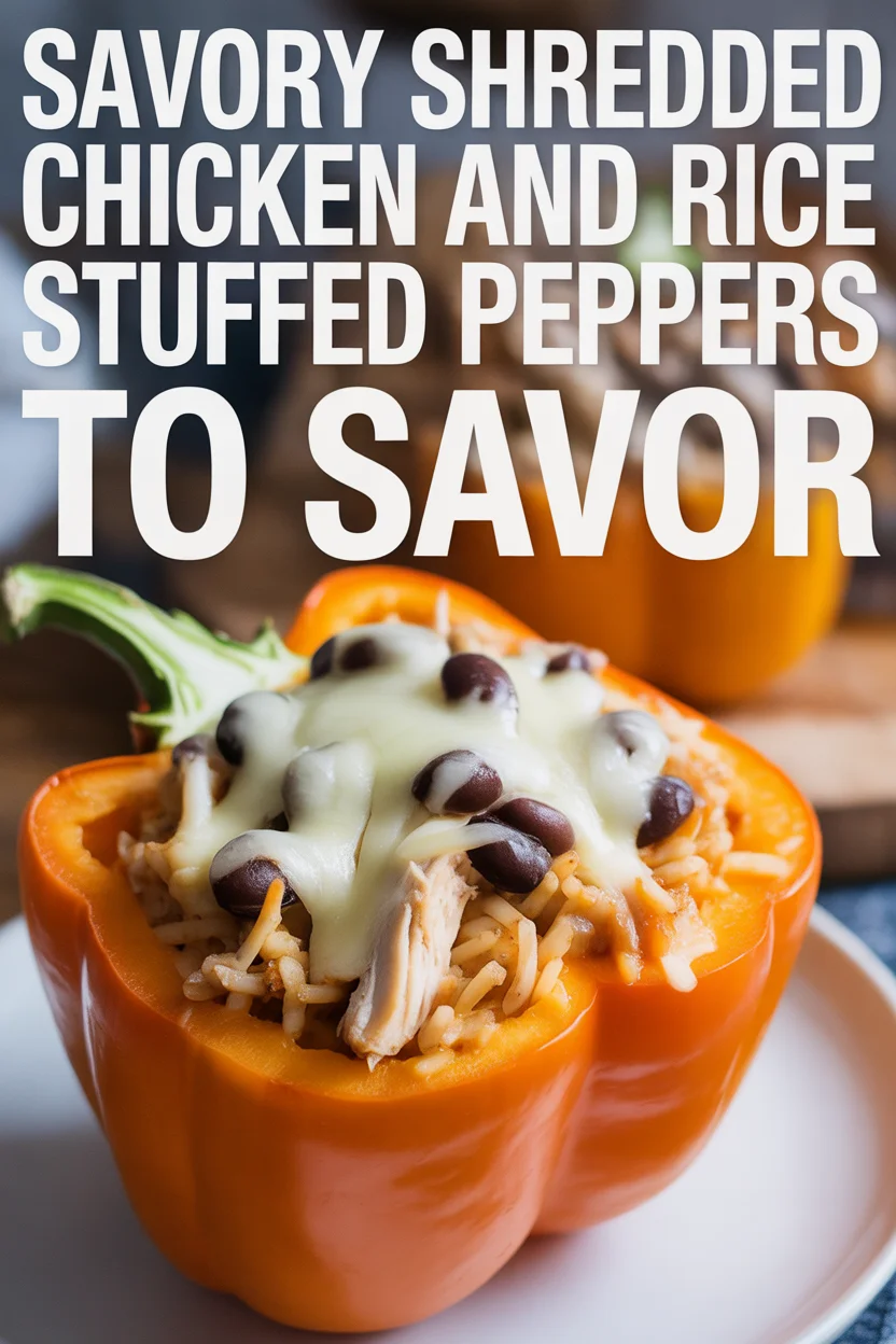Shredded Chicken and Rice Stuffed Peppers