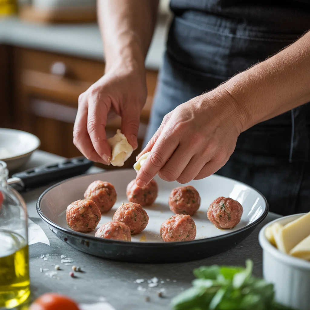 Halloween's Spooky Spaghetti and Cheese Stuffed Meatballs Magic