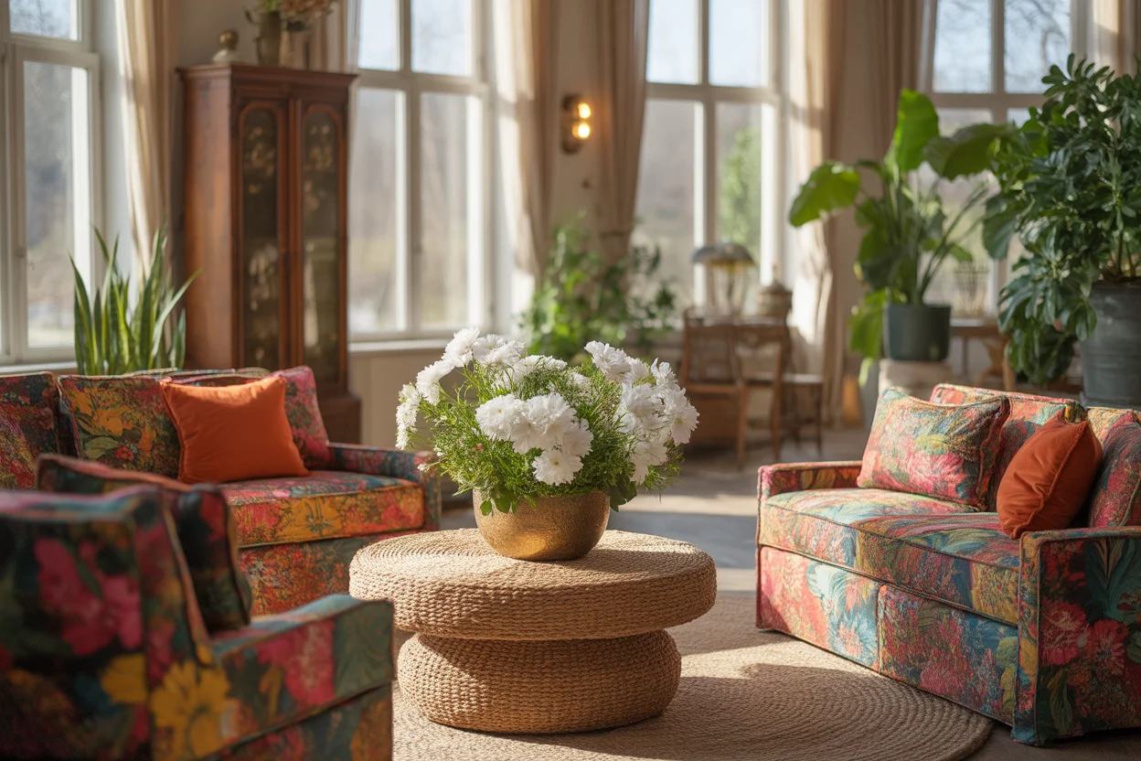 what is boho style living room