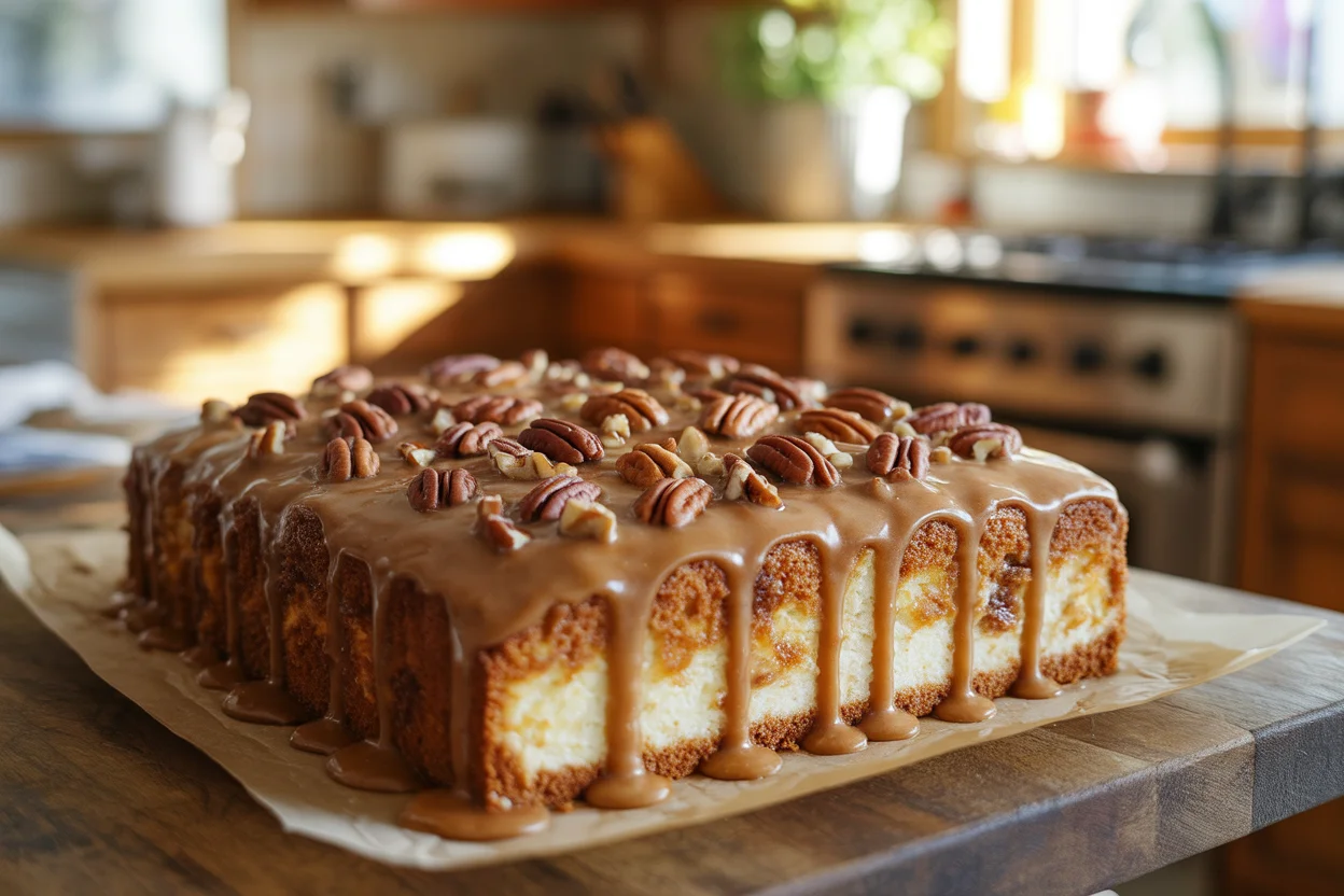 Butter Pecan Praline Poke Cake