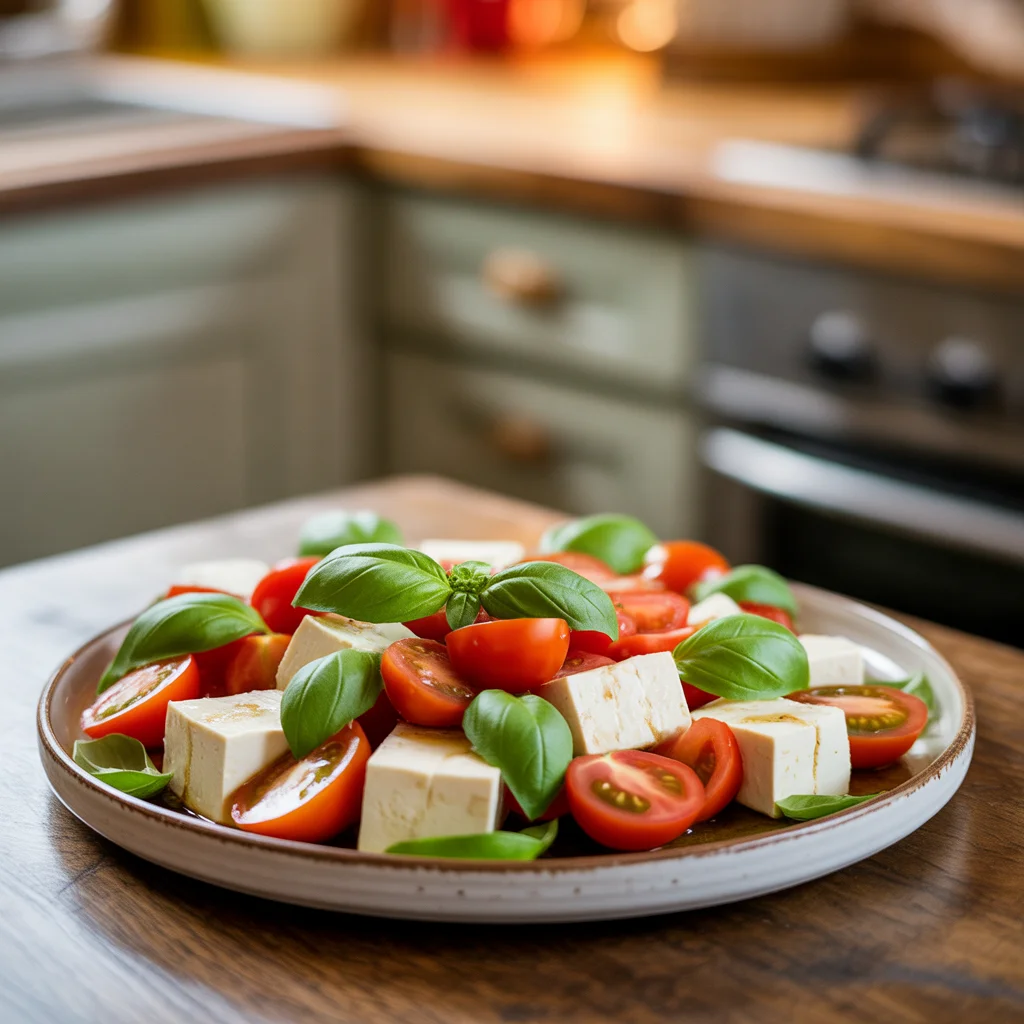 Make a tofu caprese salad the right way
