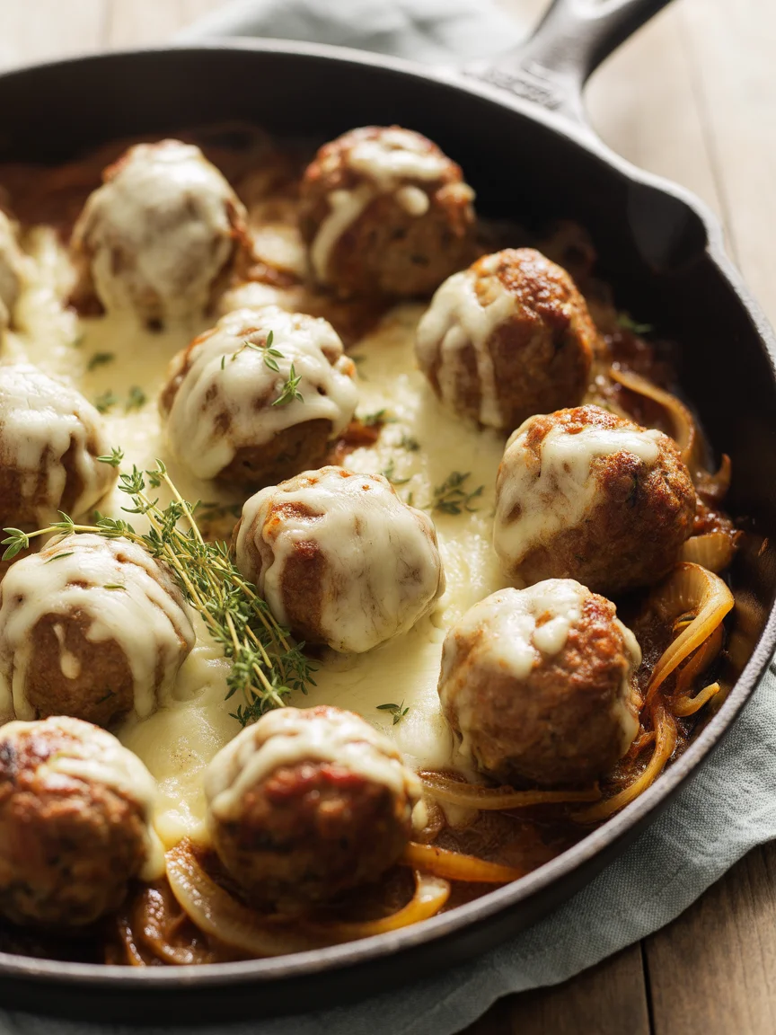 Savory Cheesy French Onion Meatballs That Steal the Show