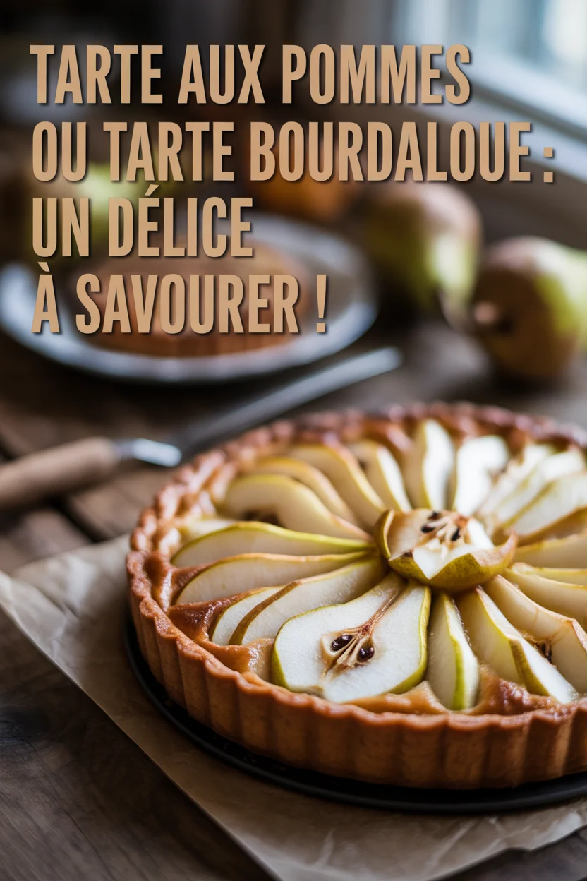 Tarte aux pommes ou tarte bourdaloue (poires et crème d’amande)
