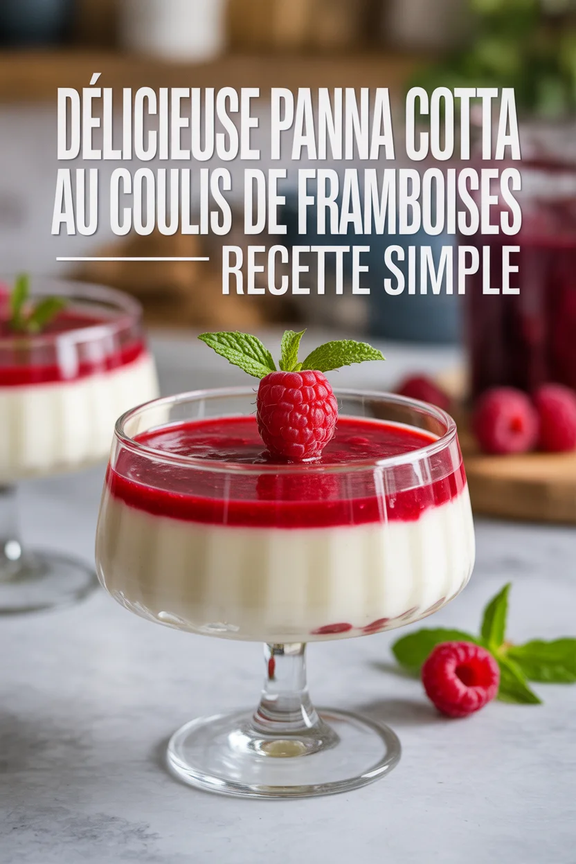 Panna cotta au coulis de framboises
