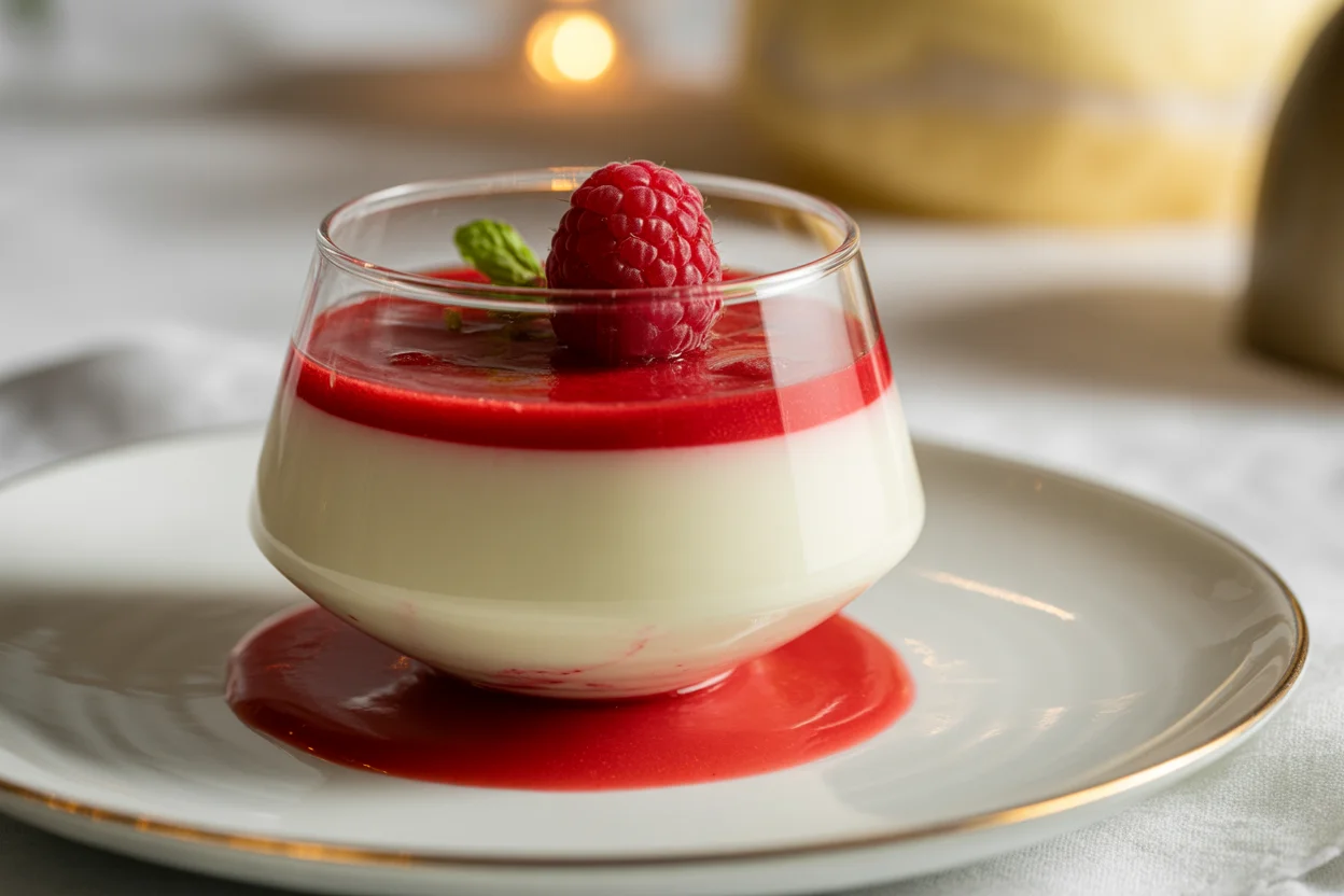 Délicieuse Panna Cotta au Coulis de Framboises : Recette Simple