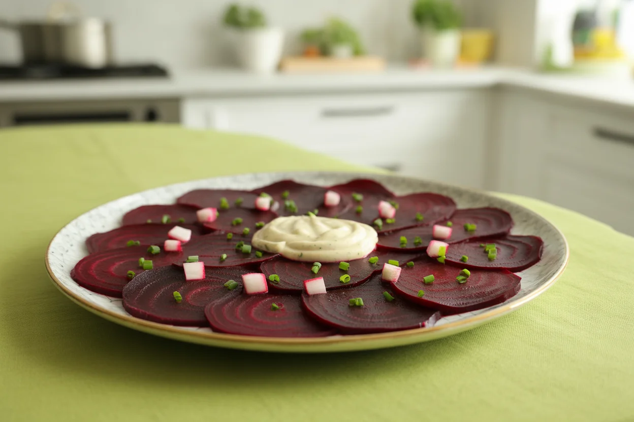 Carpaccio de betteraves aux pommes