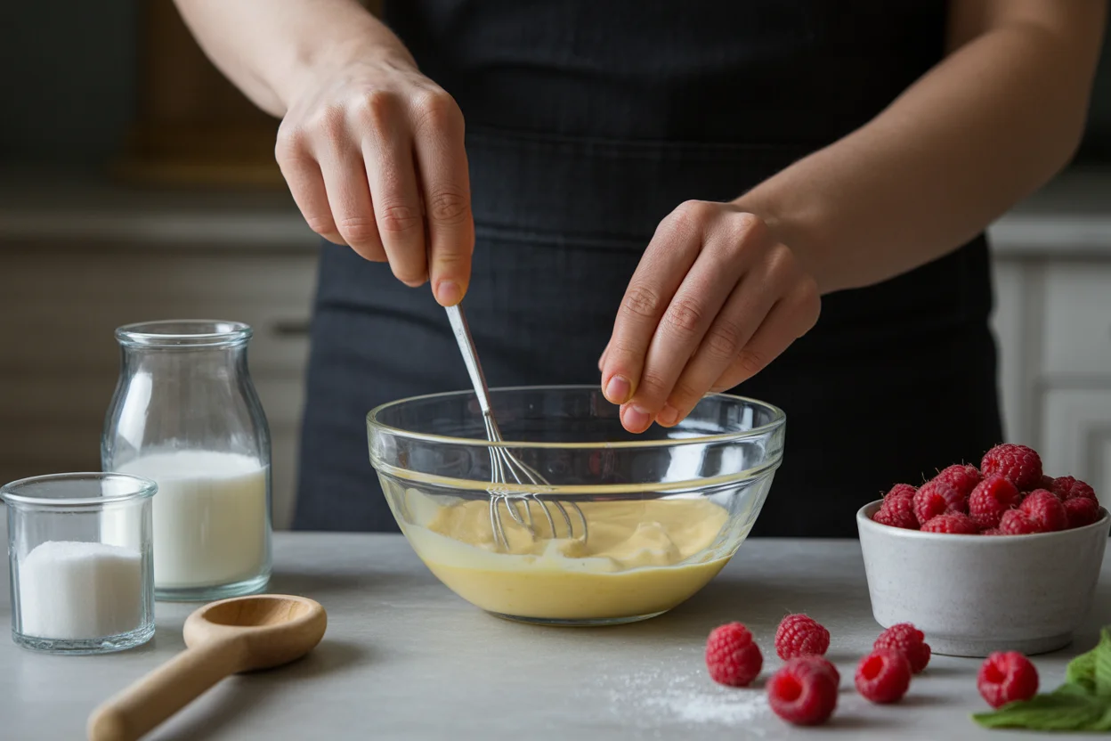 Panna cotta au coulis de framboises