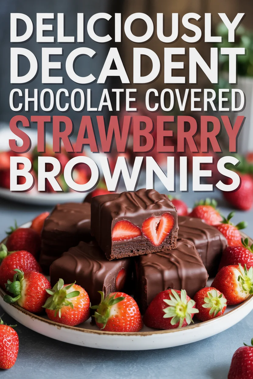 Deliciously Decadent Chocolate Covered Strawberry Brownies