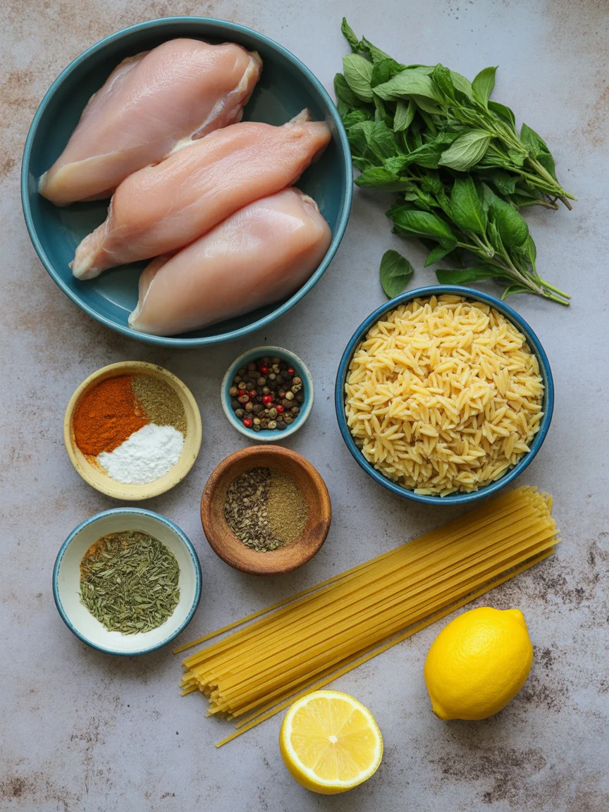 Greek Chicken Meatballs Lemon Orzo