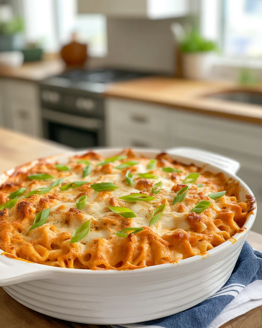 buffalo chicken pasta bake