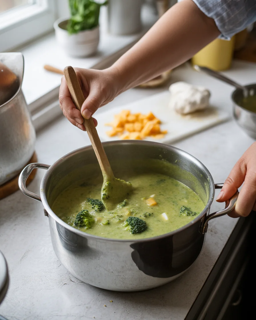 healthy broccoli cheddar soup