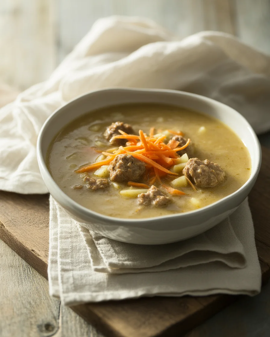 Hearty Cheesy Hamburger Potato Soup That's a Family Favorite!