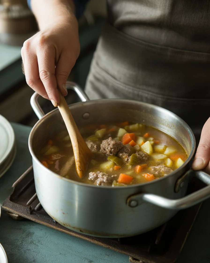 cheesy hamburger potato soup