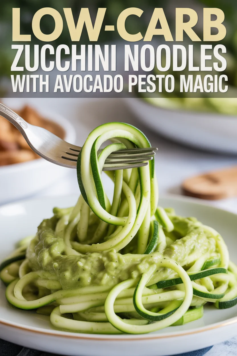 Low-Carb Zucchini Noodles with Avocado Pesto Magic