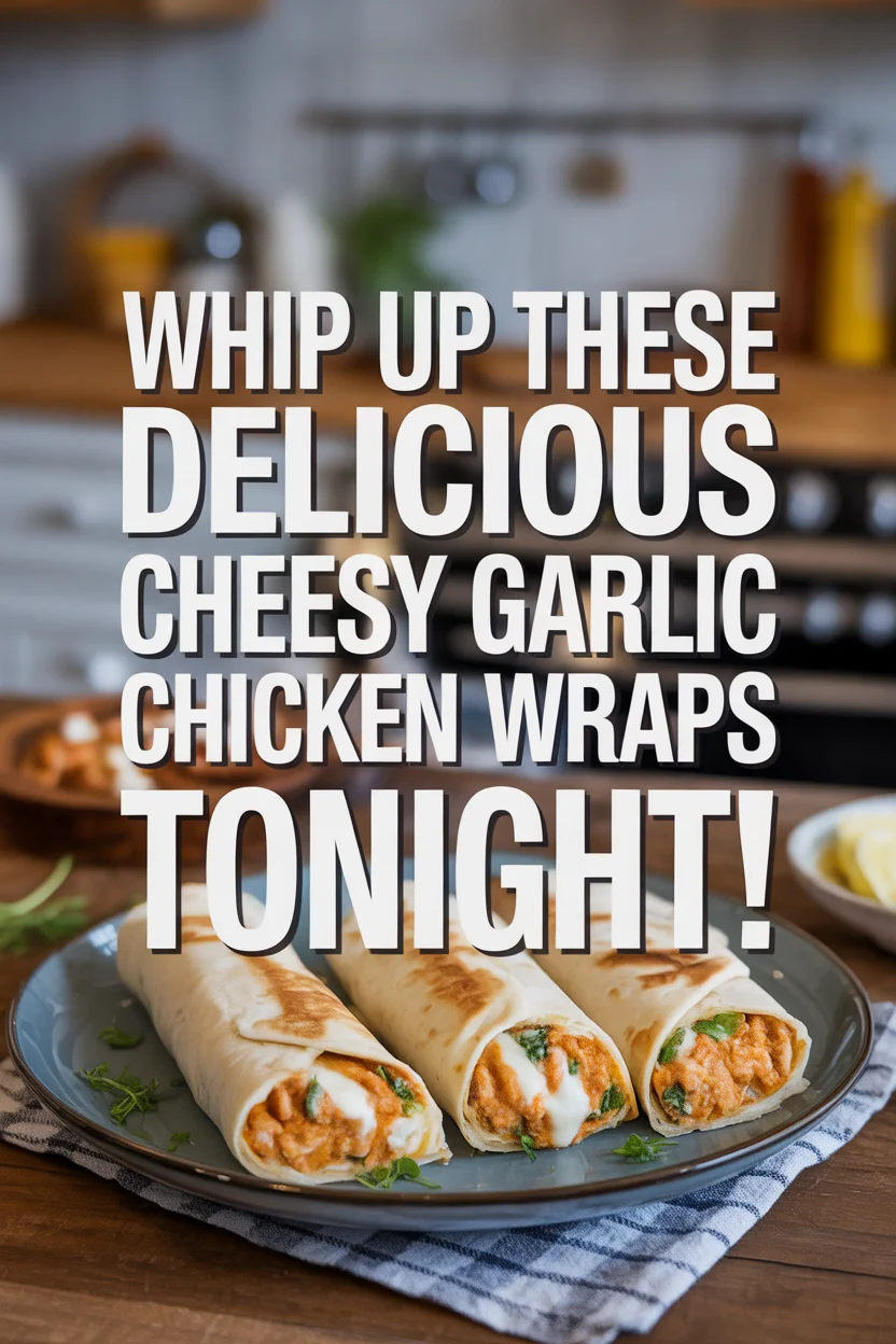 Delicious Cheesy Garlic Chicken Wraps