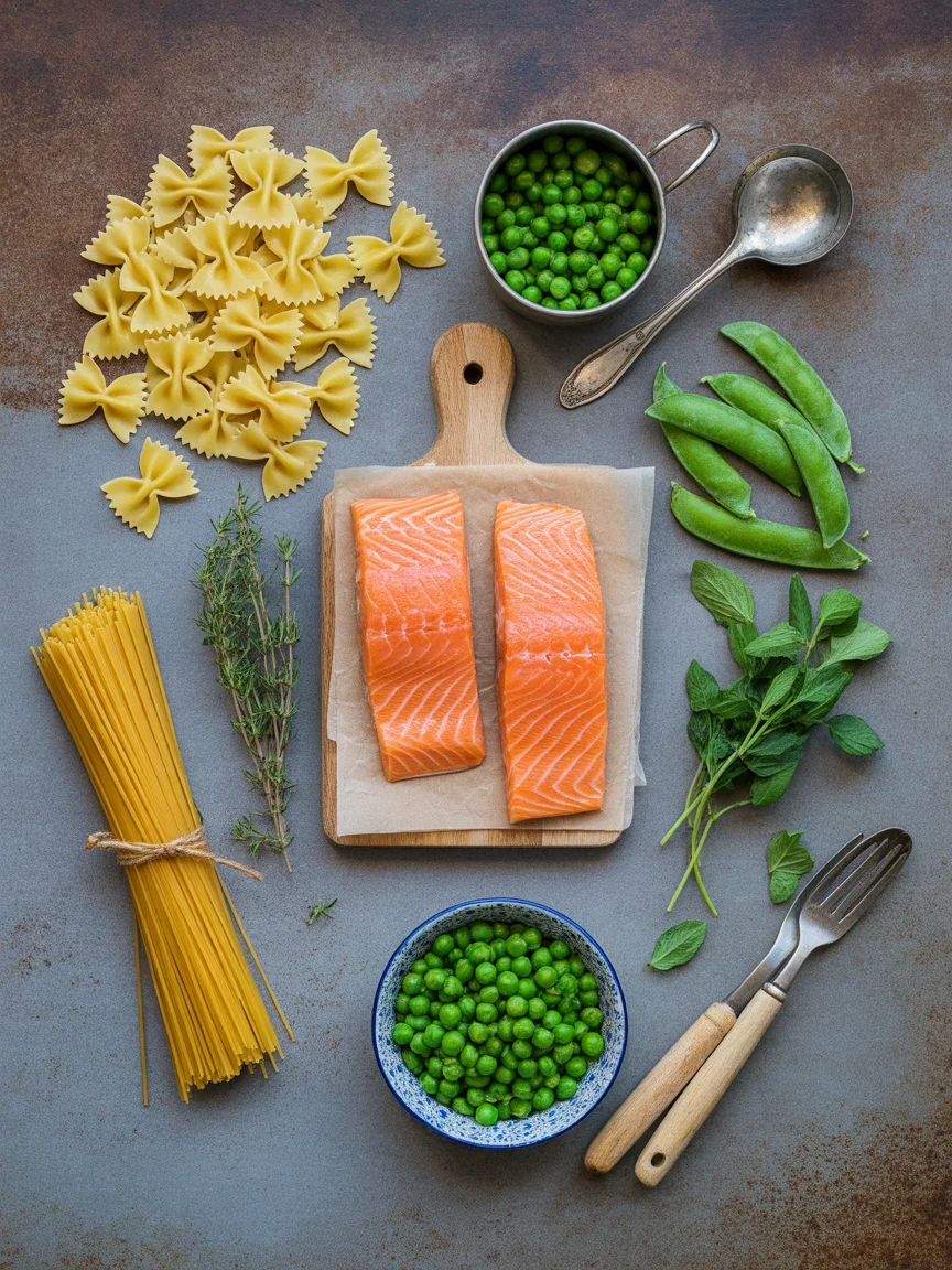 Pasta with Salmon Peas