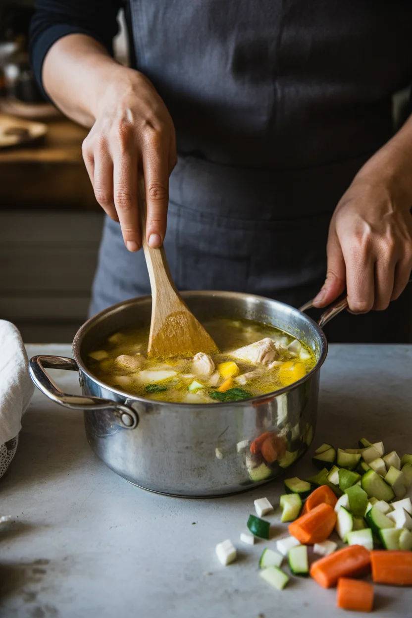 Warm and Comforting Healthy Chicken Soup with Veggies
