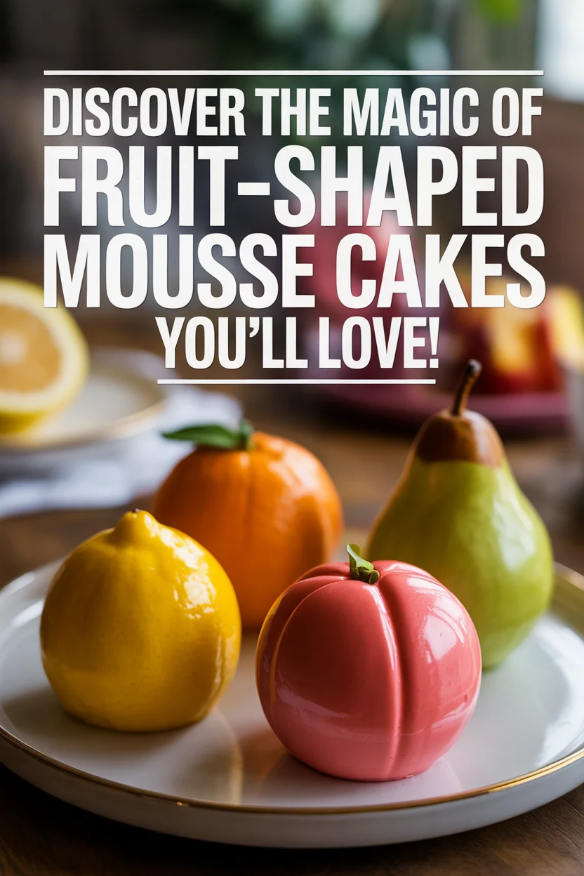 fruit-shaped mousse cakes