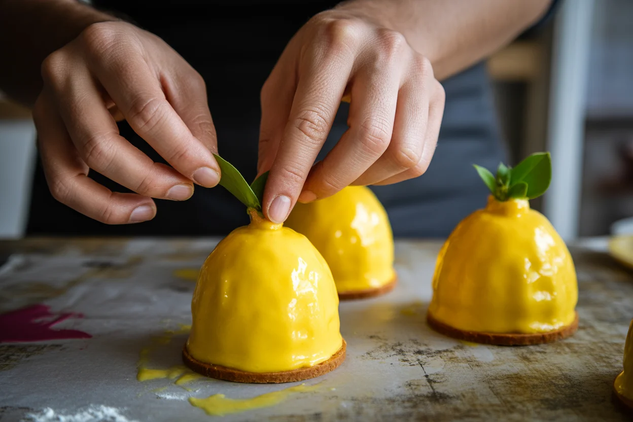 fruit-shaped mousse cakes