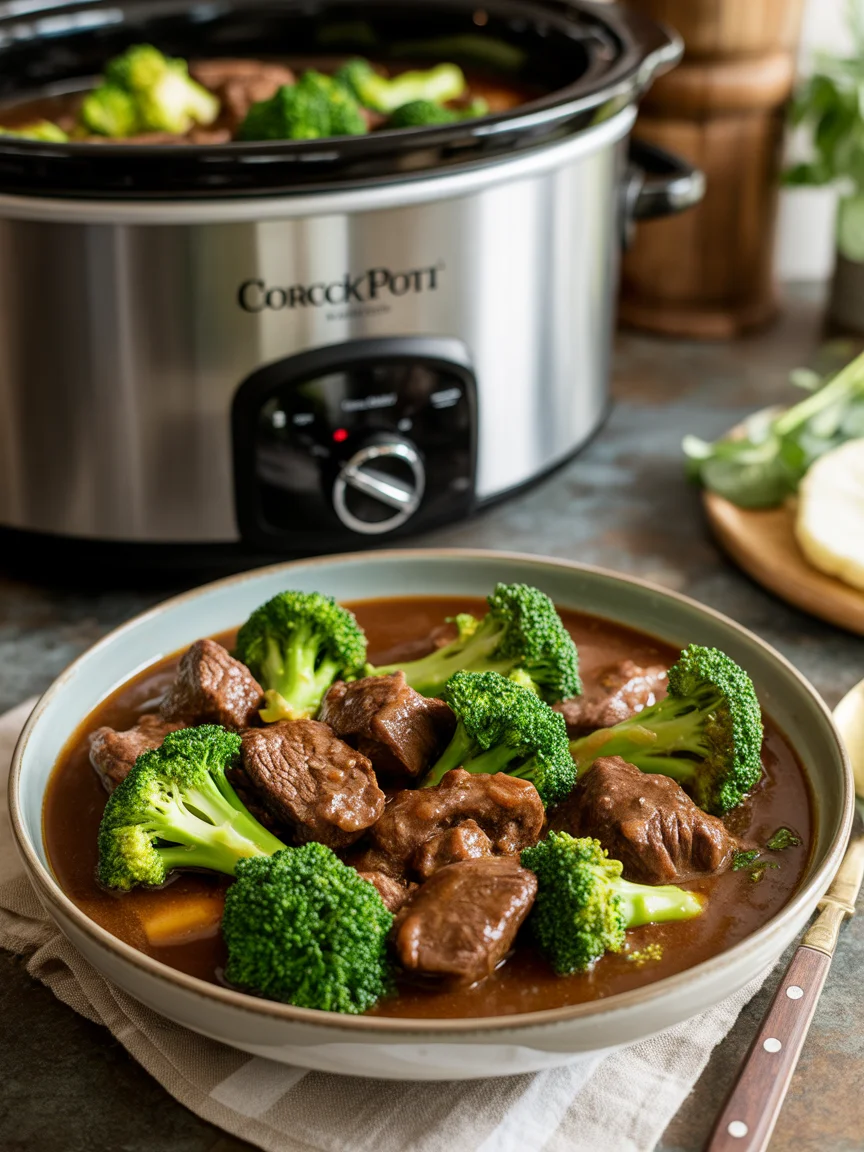 Savory Crock Pot Beef Broccoli