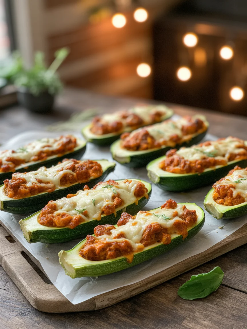 Easy Ground Beef Zucchini Boats