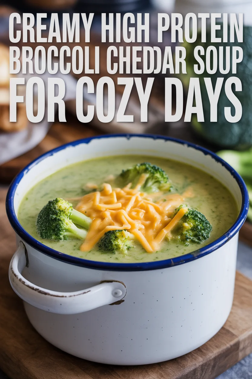 Creamy High Protein Broccoli Cheddar Soup for Cozy Days