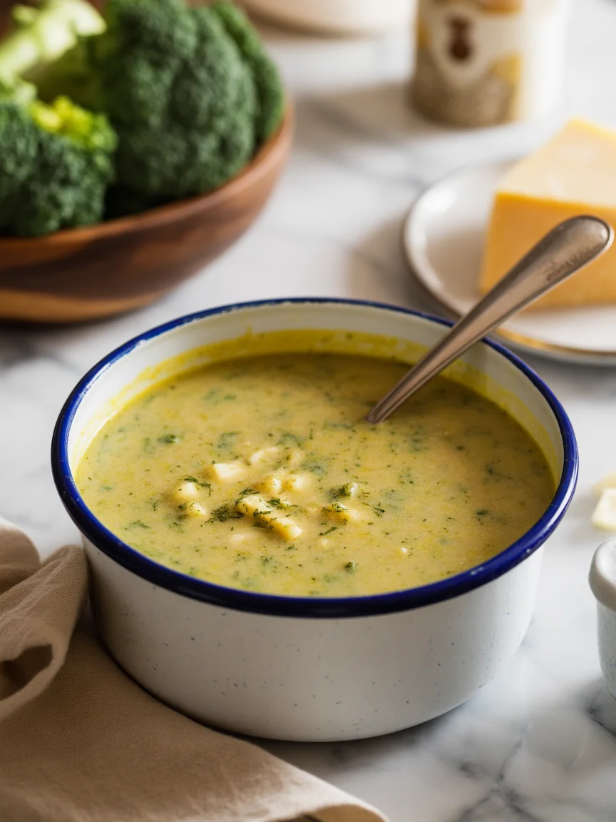 High Protein Broccoli Cheddar Soup