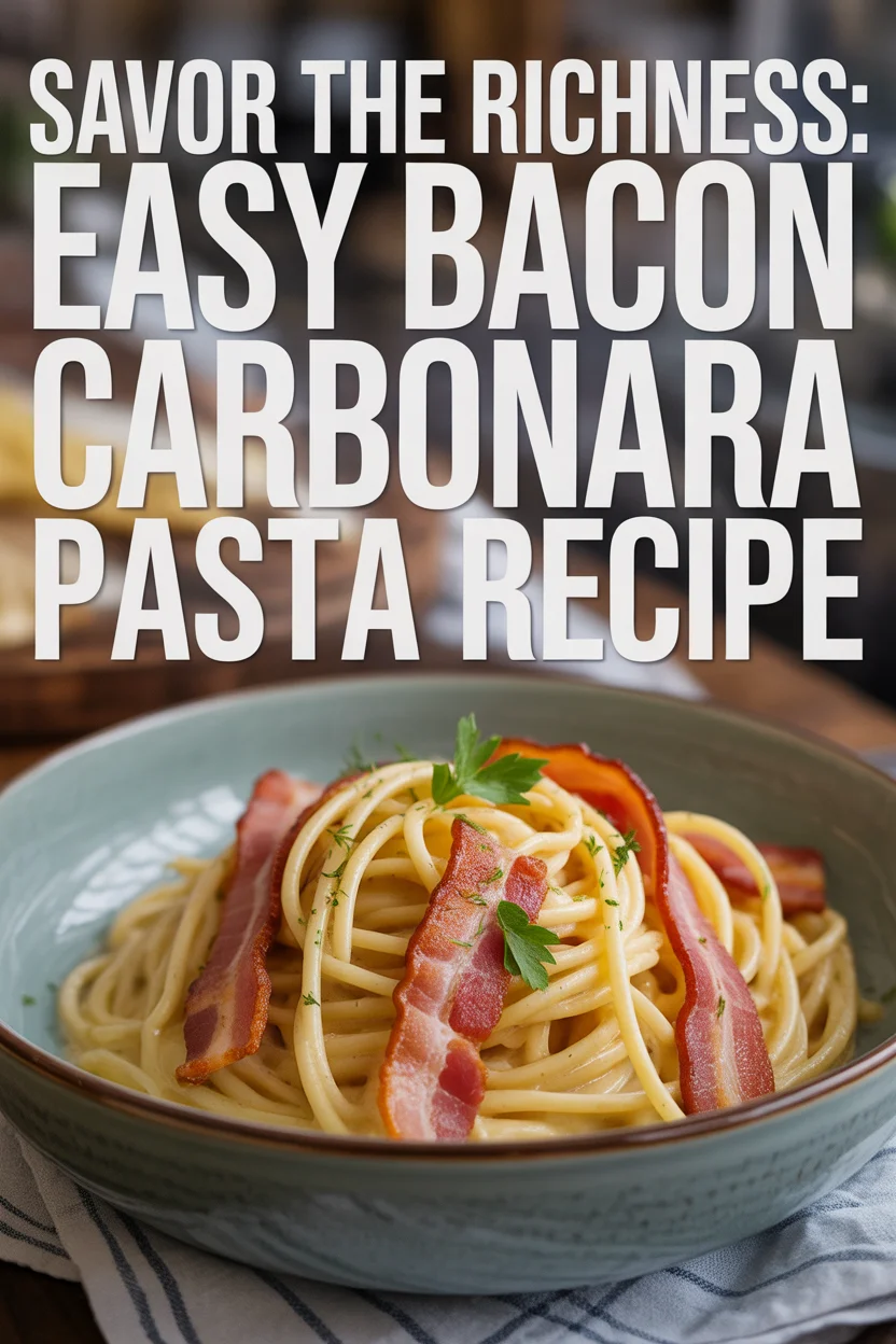 Savor the Richness: Easy Bacon Carbonara Pasta Recipe