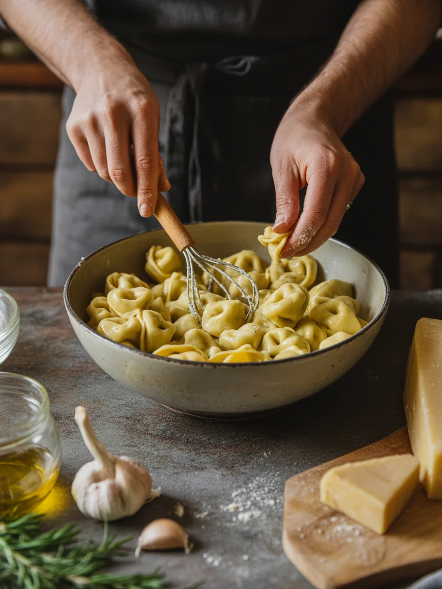 Delicious Garlic Parmesan Chicken Tortellini in One Easy Step