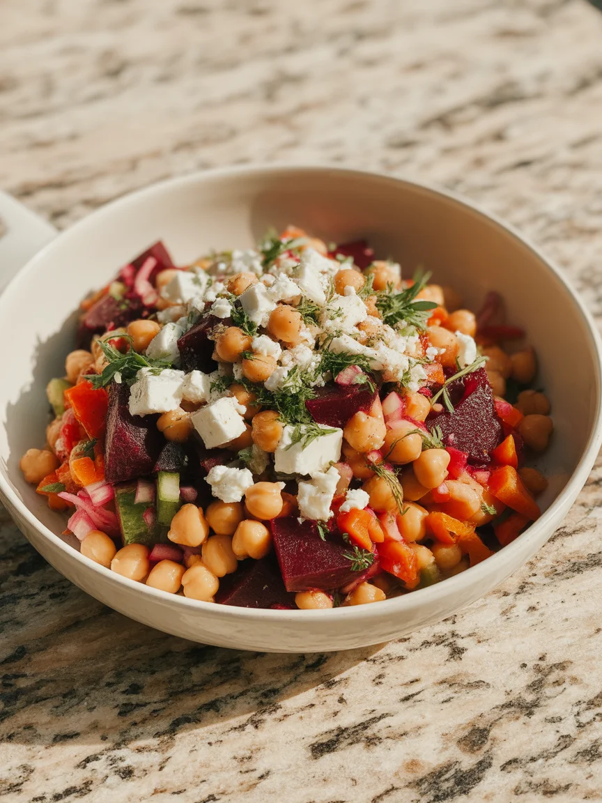 Chickpea Beet Feta Salad