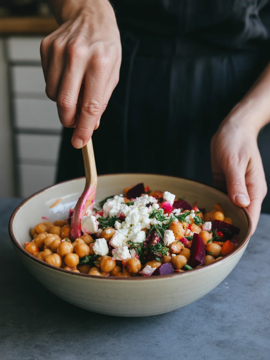 Chickpea Beet Feta Salad