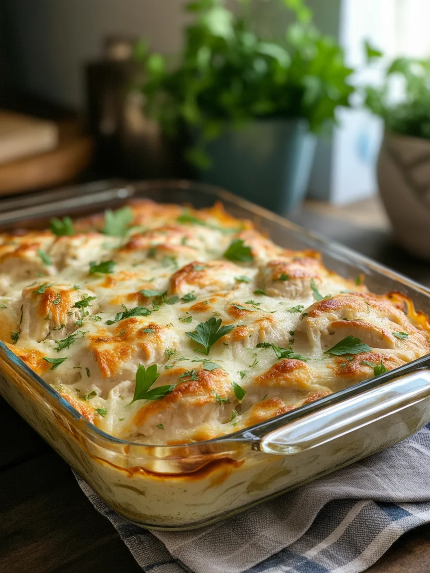Savory Keto Chicken Alfredo Casserole for a Cozy Dinner