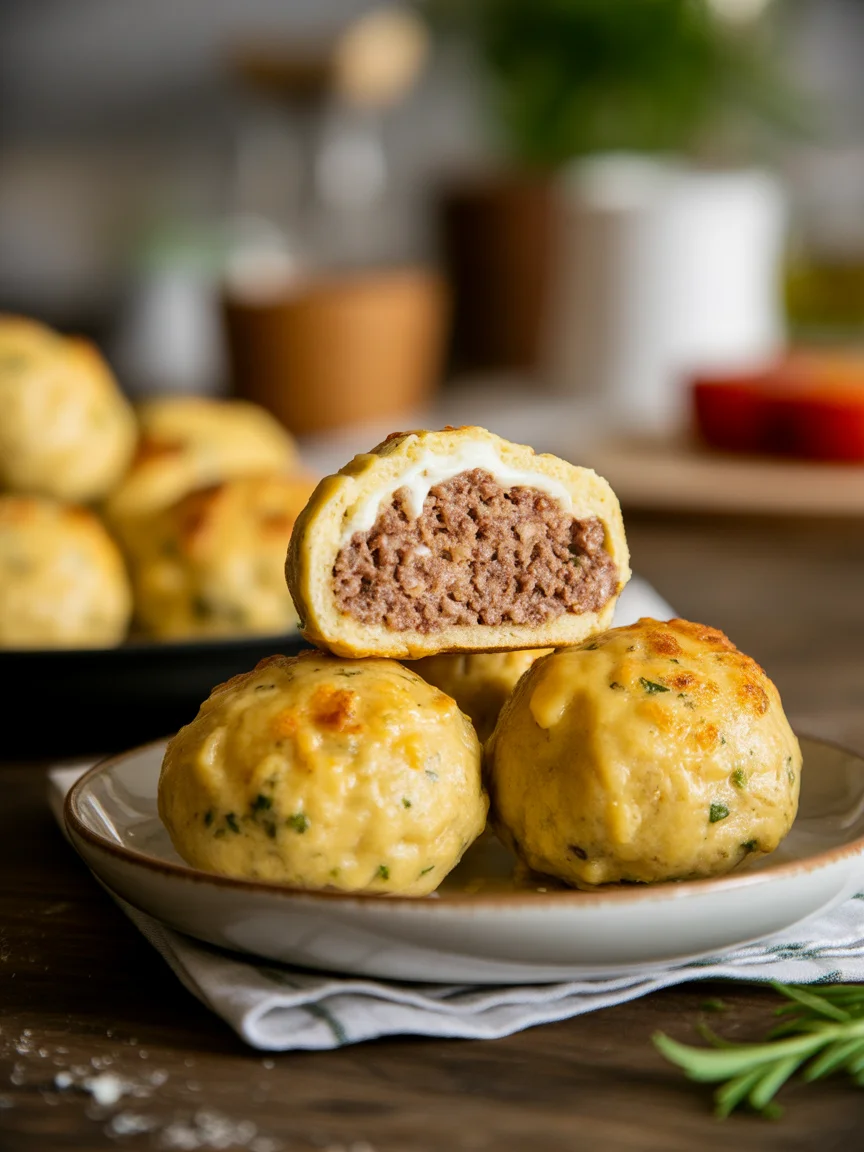 Deliciously Easy Garlic Parmesan Cheeseburger Bombs