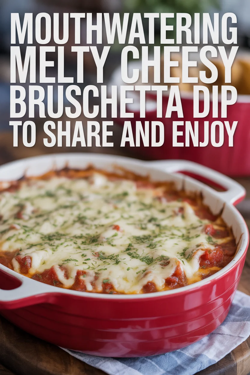 Mouthwatering Melty Cheesy Bruschetta Dip to Share and Enjoy