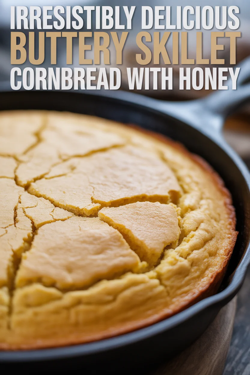 Irresistibly Delicious Buttery Skillet Cornbread with Honey