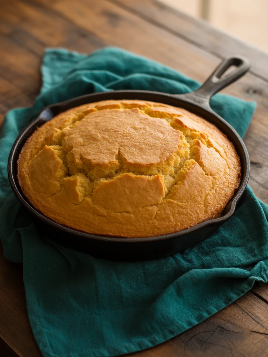 Buttery Skillet Cornbread with Honey