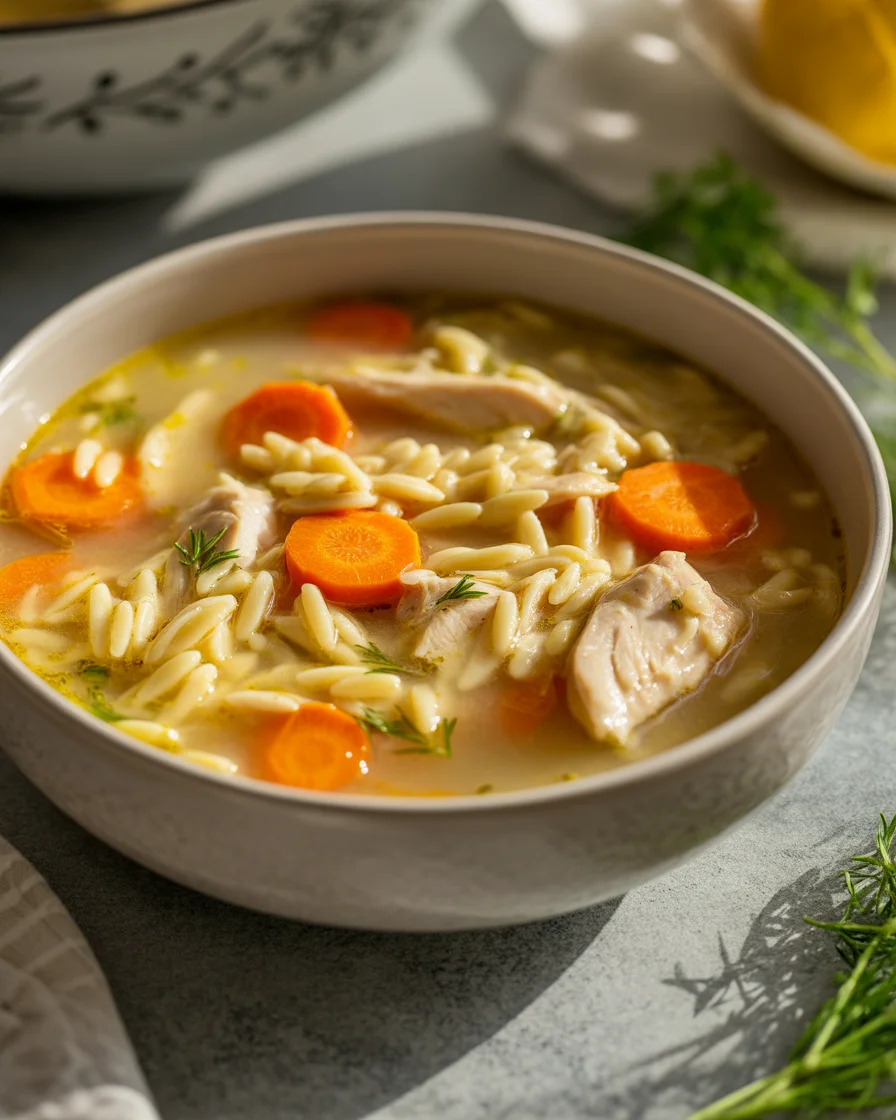 lemon chicken orzo soup